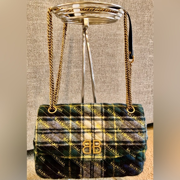 Authentic Balenciaga Plaid Shoulder Bag - Picture 2 of 16